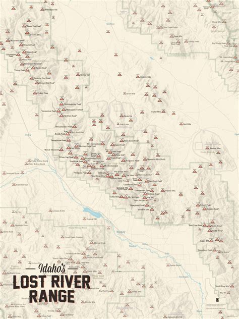 Lost River Range (Idaho) Climbers' Map 18x24 Poster - Best Maps Ever