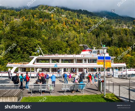 Interlaken, Switzerland - September 28, 2015 : Cruise Ship At Lake ...