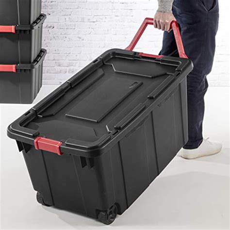 Storage Tote With Wheels. Sterilite 14699002 40 Gallon/151 Liter ...