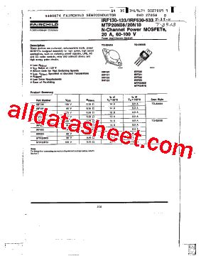 IRF530 Datasheet(PDF) - Fairchild Semiconductor