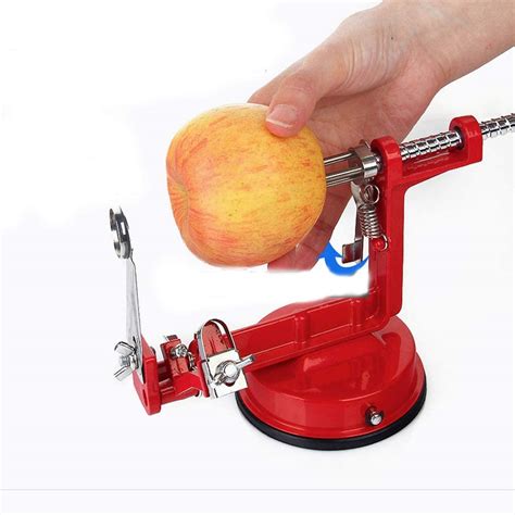 Stainless Steel Apple Peeler, Slicer, and Corer, Strong Suction Base, Works for Apples, Potatoes ...