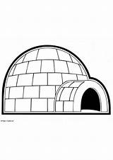 Igloo Coloring Page Free Printable sketch template
