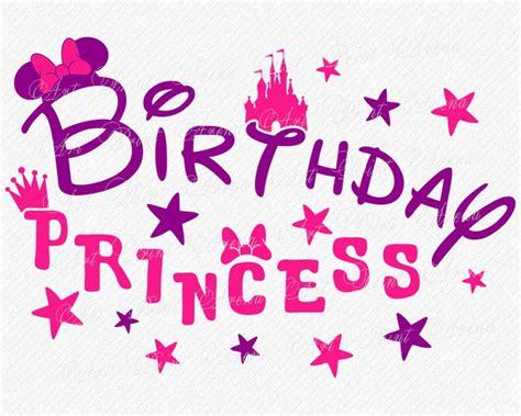 Disney Birthday Princess Svg Disney Girl Shirt Svg Minnie | Etsy