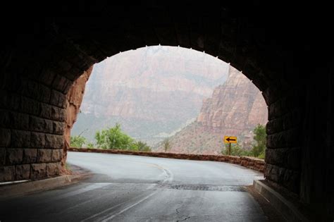 Zion Mount Carmel Tunnel At Zion National Park Utah