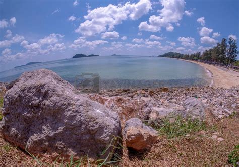 Rocks, beaches and emerald sea at Sairee Beach, Chumphon Province by ...