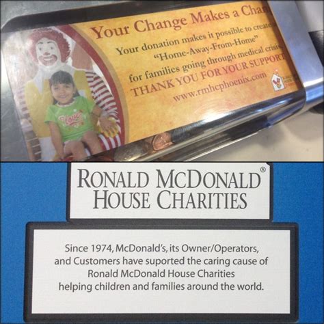 These donation boxes are in front of every register and collect money ...