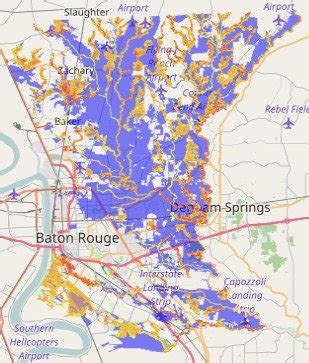 Baton Rouge flood inundation maps showing probabilistic forecast flood... | Download Scientific ...