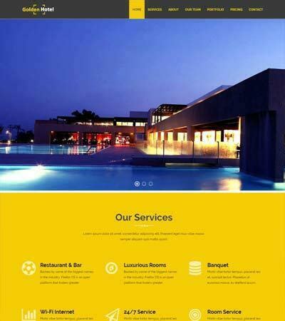 Golden Hotel Website Template Free Download - WebThemez