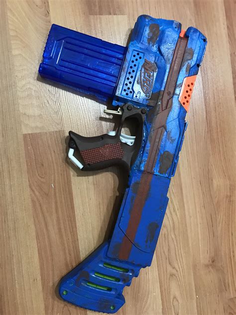 My first paint job and Stryfe mod. The Redline. : r/Nerf