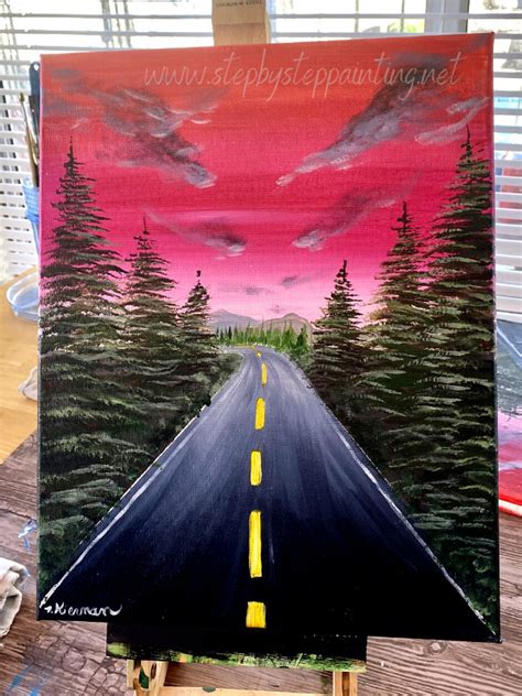 Sunset Road Painting - Step By Step Painting With Tracie Kiernan