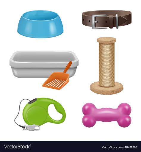 Zoo items accessories for animals grooming set Vector Image