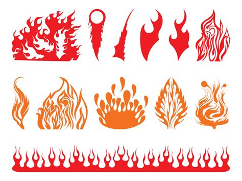 Fire Graphics Set Vector Art & Graphics | freevector.com