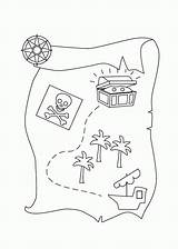 Map Treasure Coloring Pirate Pages Kids Drawing Popular Library Clipart sketch template