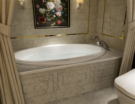 44" x 72" Flat Oval Drop In Bathtub BR-23 - BathTubs.com