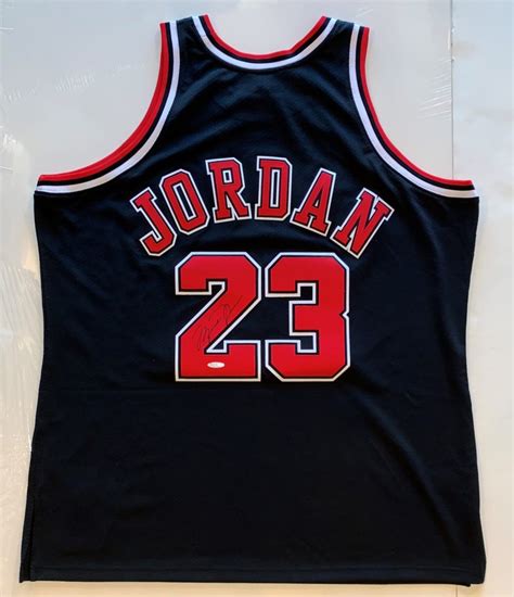 Michael Jordan Autographed Black Bulls Jersey - The Autograph Source