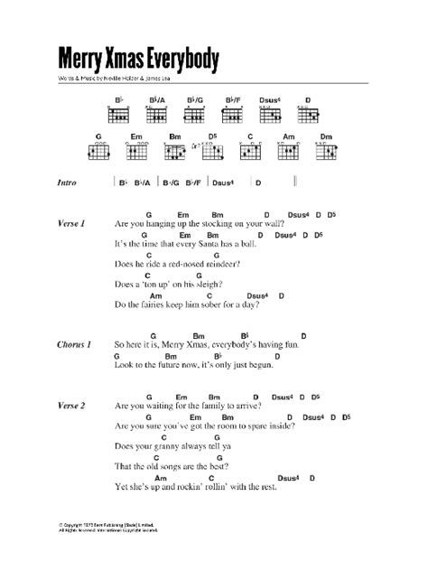 Merry Xmas Everybody by Slade - Guitar Chords/Lyrics - Guitar Instructor