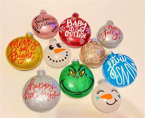 Glitter Christmas Ornaments, Custom Glitter Ornaments, Personalized ...