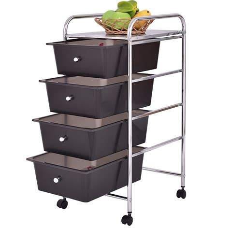 Rolling Storage Cart Bin Organizer with Flexible Wheels for Home Office Scrapbook Supply & Paper ...