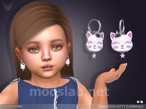 Download Princess Kitty Earrings For Toddlers for The Sims 4