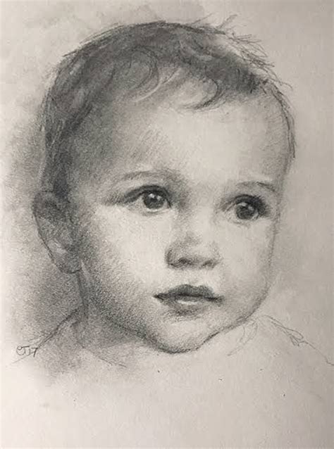 Childrens Portraits Paintings, Toddler Portraits, Pencil Portrait Drawing, Portrait Painting ...