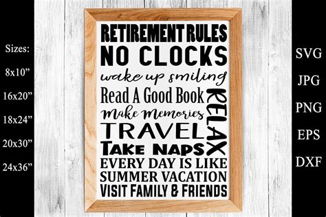 Retirement Rules SVG EPS PNG Retirement Poster SVG (417949) | SVGs | Design Bundles