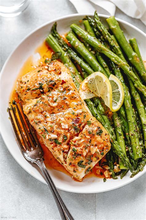 Garlic Butter Cod with Lemon Asparagus Skillet – Healthy Fish Recipe ...