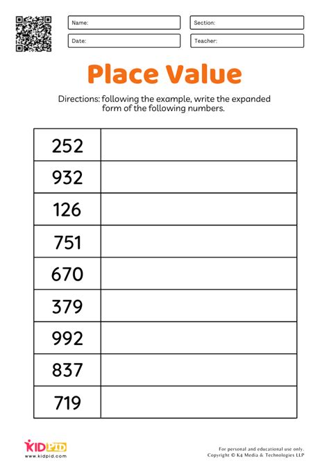 Math Expanded Form Worksheets for Grade 2 - Kidpid