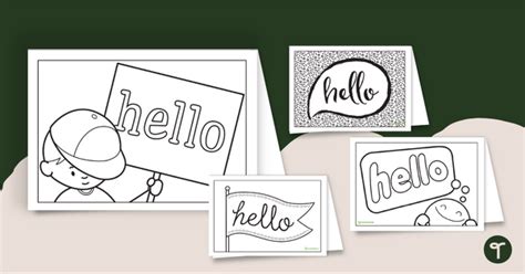 Hello Greeting Cards Template | Teach Starter