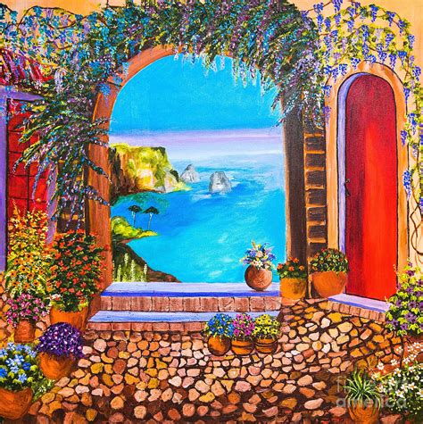 Tuscan Courtyard Painting by Art by Danielle