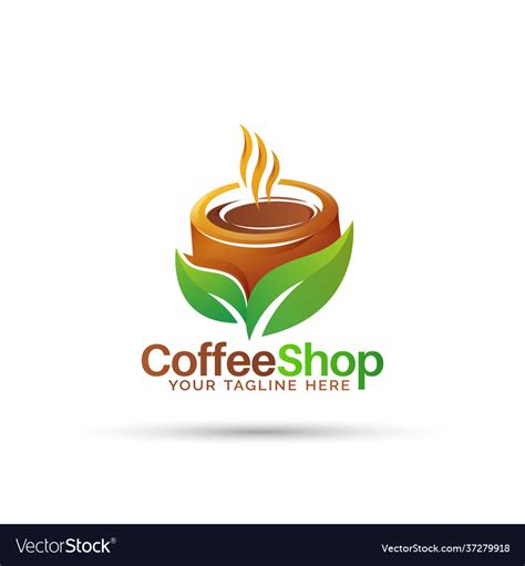 Modern coffee shop logo design Royalty Free Vector Image