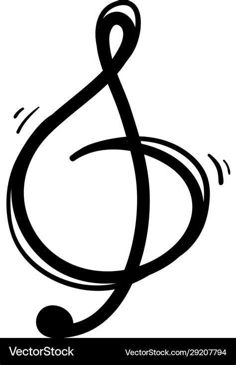 Music sign hand drawing g key symbol doodle Vector Image