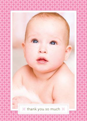 Pink Baby Thank You Card with photo - "Little Sweetie" - Designed by ...