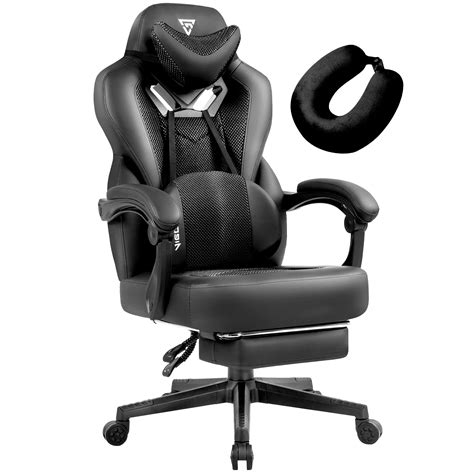 Vigosit Gaming Chair with Footrest- Mesh Gaming Chair for Heavy People, Ergonomic Reclining ...