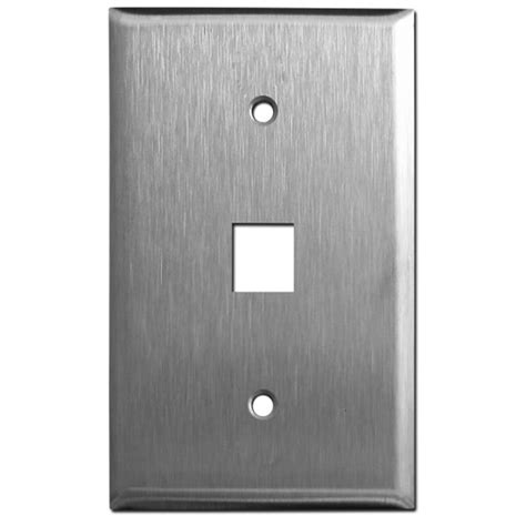 Stainless Steel Wall Jack Cover | Single Port Ethernet Faceplate