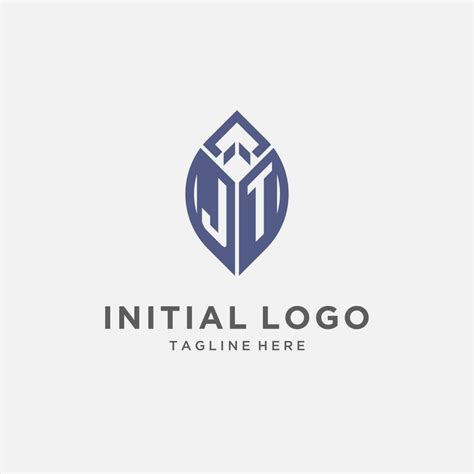 JT logo with leaf shape, clean and modern monogram initial logo design ...