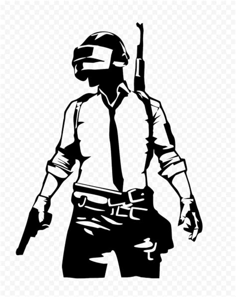 PUBG Black Silhouette Soldier Player With Helmet | Citypng