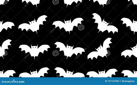 Seamless Bat Halloween on Black Background Stock Illustration - Illustration of black, holiday ...