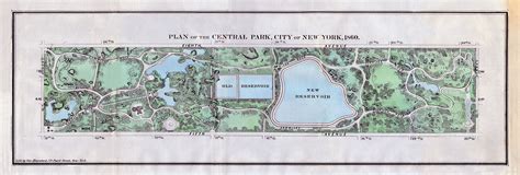 Plan of the Central Park, City of New York, 1860 | Central park, Map of ...