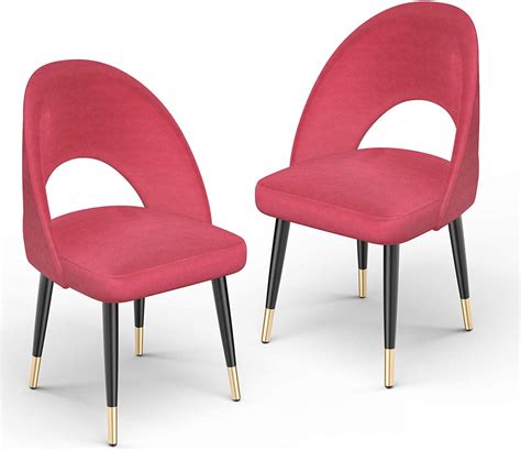 Mecor Modern Velvet Dining Chairs Set of 2, Velvet Upholstered Side ...