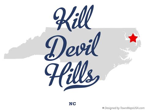 Map of Kill Devil Hills, NC, North Carolina