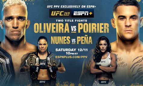 Saturday Exclusively on ESPN+ PPV - UFC 269: Oliveira vs. Poirier - ESPN Press Room U.S.