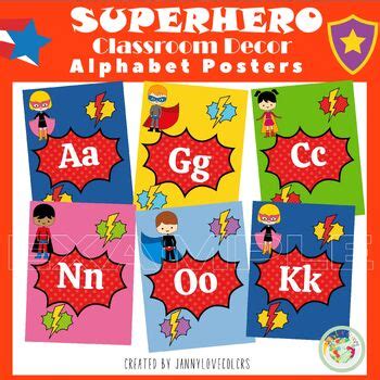 Alphabet Posters | Superhero Theme Classroom Decor I Editable | TPT