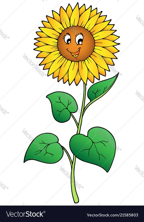 Cute cartoon sunflower Royalty Free Vector Image