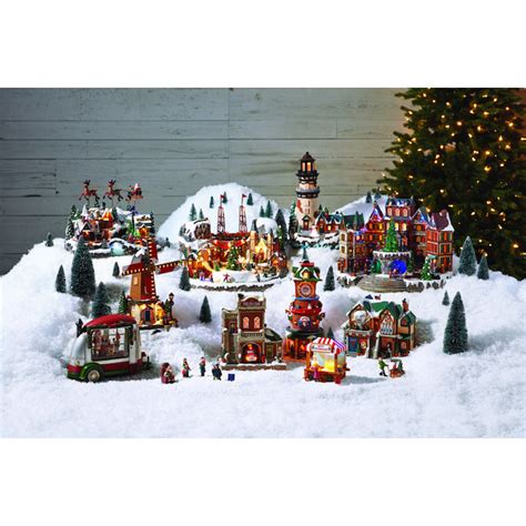 Animated Christmas Village Pieces - Northlight 17 Led Lighted And ...