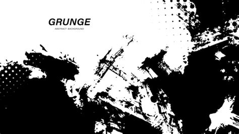 Premium Vector | Black and white abstract grunge background