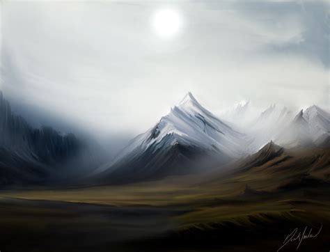 ArtStation - The Great Vastness - Mountain digital painting