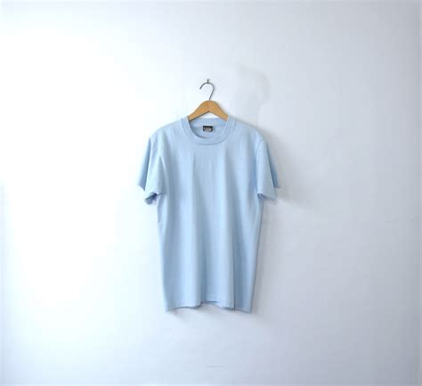 One vintage 1980's plain tee, light blue shirt, size medium Vintage Outfits, Vintage Fashion ...