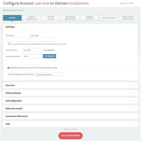 General Account Settings | Axigen Documentation