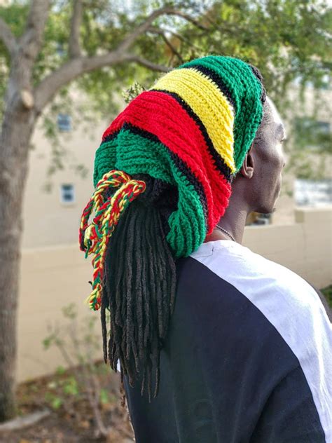 Crochet Rastafarian Dreadlock Tam Hat Dread Sock Tube Hat | Etsy