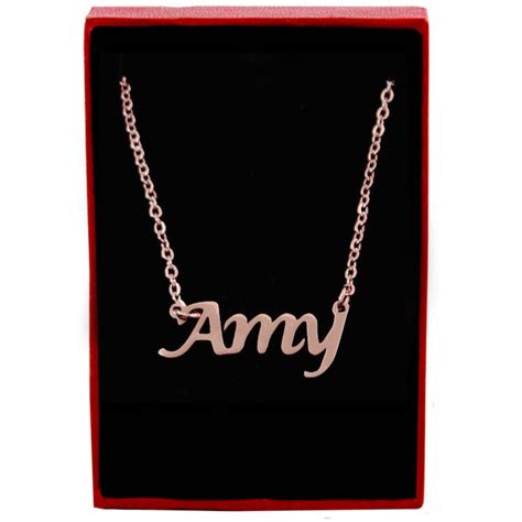 AMY Rose Gold Name Necklace Personalized Jewellery Free - Etsy